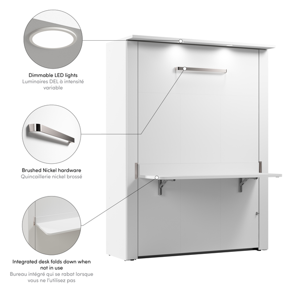 Lit escamotable double avec bureau 61L