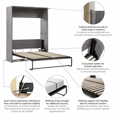 Lit escamotable double 60L