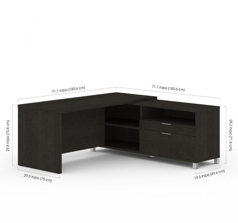 72W L-Shaped Office Desk