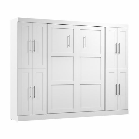 Lit escamotable double avec armoires (109L)