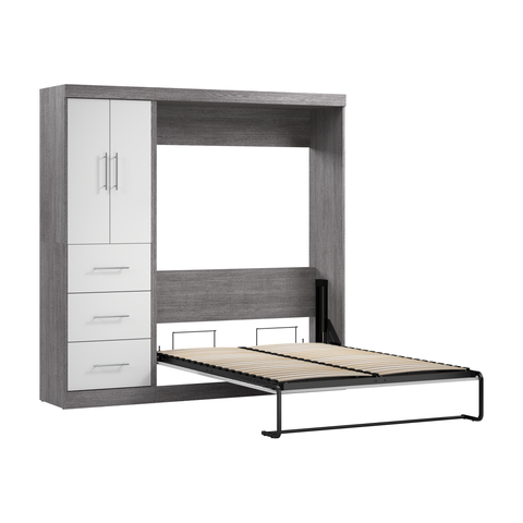 Lit escamotable double avec armoire-penderie (84L)
