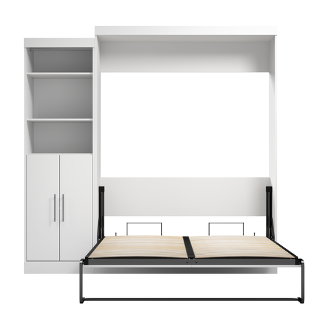 Queen Murphy Bed with Closet Organizer with Doors (90W)