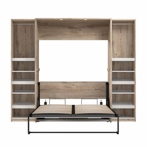 Lit escamotable double avec 2 organisateurs de garde-robe (99L)