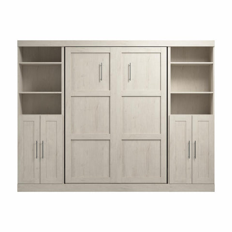 Lit escamotable double avec organisateurs de garde-robe (109L)