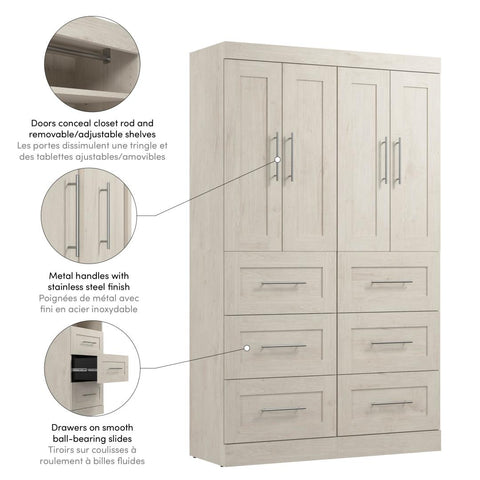 Système de rangement de garde-robe 50L avec tiroirs