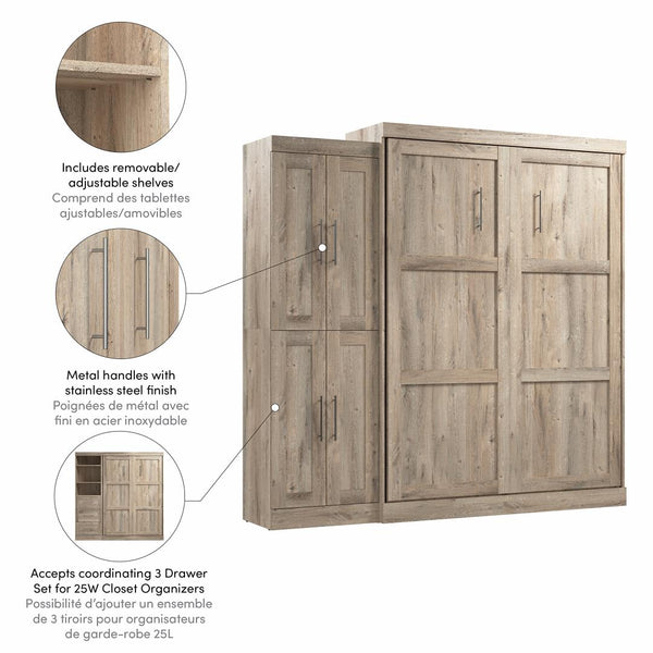 Queen Murphy Bed with Closet Organizer (90W)