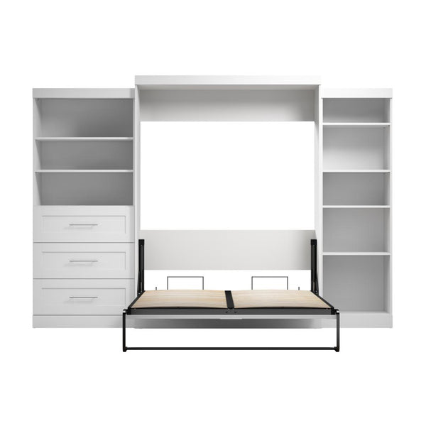 Queen Murphy Bed with Shelving and Drawers (126W)