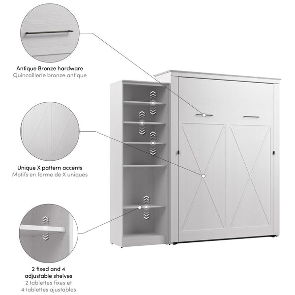 Grand lit escamotable avec organisateur de garde-robe (94L)