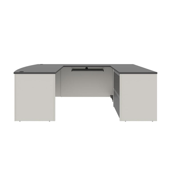 72W U-Shaped Executive Desk with Lateral File Cabinet