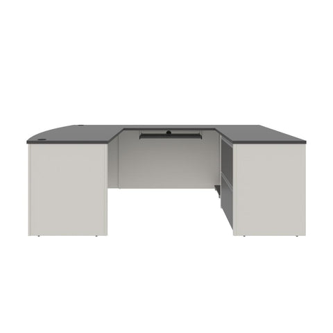 72W U-Shaped Executive Desk with Lateral File Cabinet
