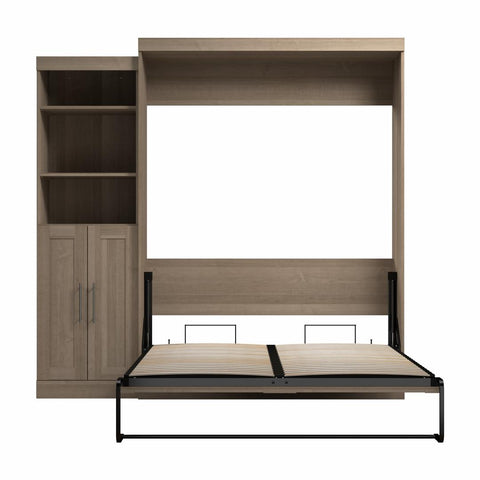 Queen Murphy Bed and Closet Organizer with Doors (90W)