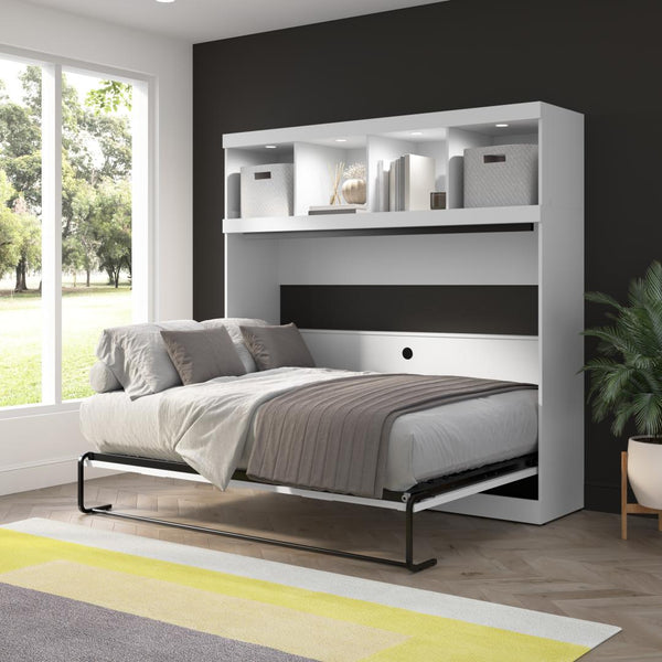 80W Full Horizontal Murphy Bed with Overhead Storage