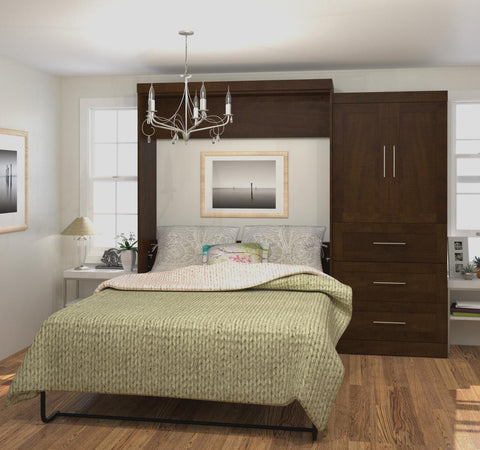 Grand lit escamotable et armoire avec tiroirs (101L)