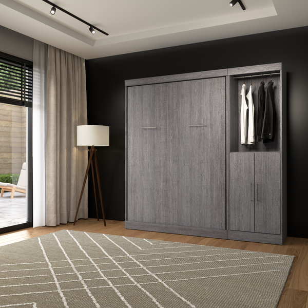 Full Murphy Bed and Closet Organizer with Doors (84W)