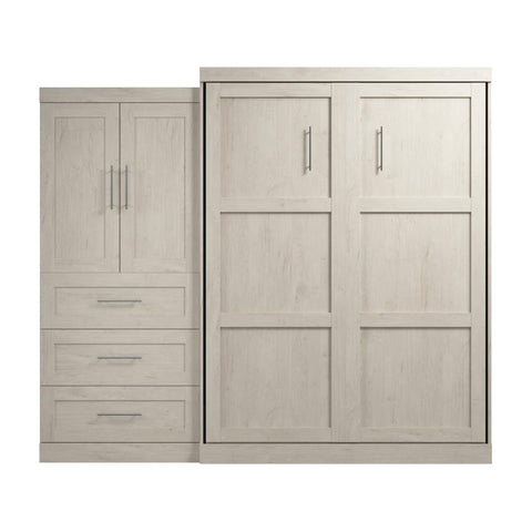 Grand lit escamotable et armoire avec tiroirs (101L)