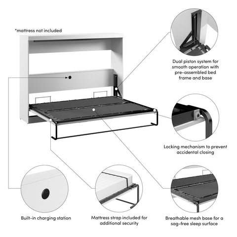 85W Queen Horizontal Murphy Bed