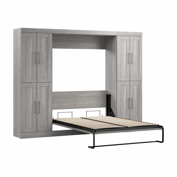Lit escamotable double avec armoires (109L)