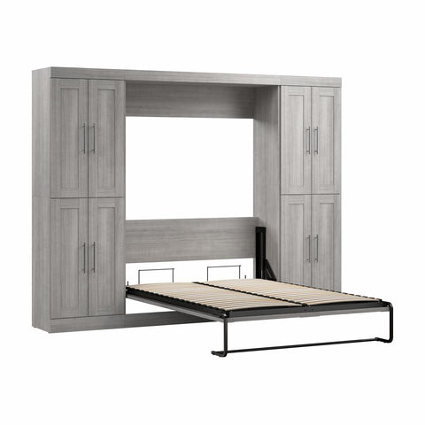 Lit escamotable double avec armoires (109L)