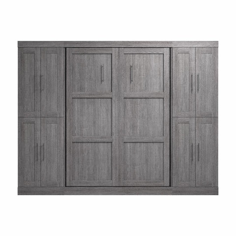 Lit escamotable double avec armoires (109L)