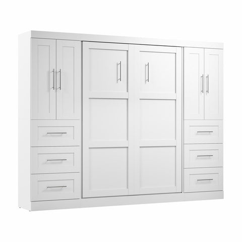 Lit escamotable double avec armoires-penderies (109L)