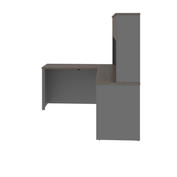 72W L-Shaped Desk with Pedestal and Hutch