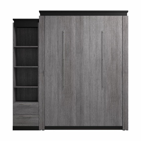Grand lit escamotable avec tablettes et tiroirs (87L)