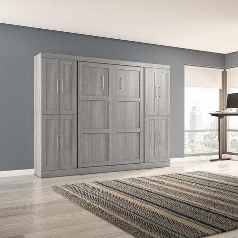 Lit escamotable double avec armoires (109L)