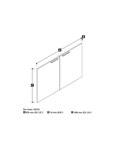 Ensemble de 2 portes pour petite étagère 36L ou pour crédence 72L Pro-Linea