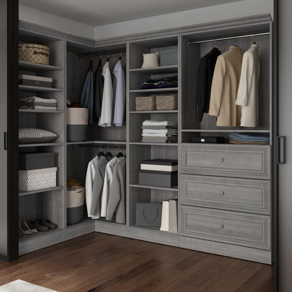 Traditional Closet System with Shelves, Drawers, Clothing Rods & Cubbies, 97W x 36D