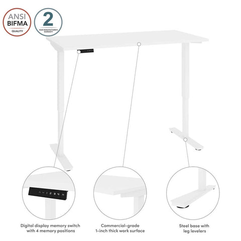 Bureau assis-debout électrique 60L x 30P