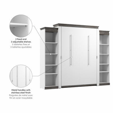 Queen Murphy Bed with Shelves (106W)