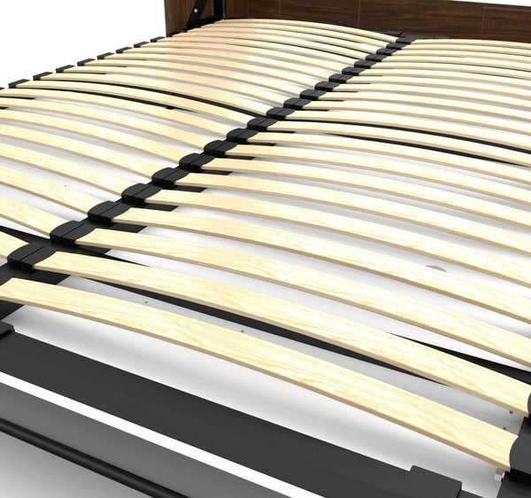 Grand lit escamotable avec tables de chevet et étagères flottantes (105L)