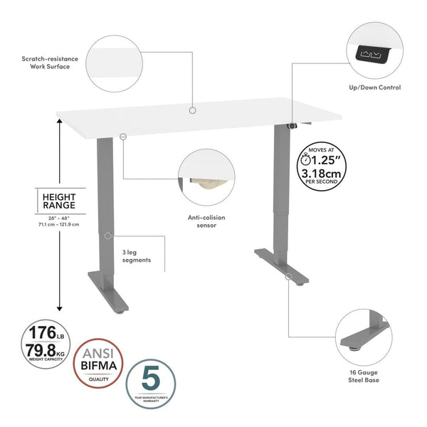 Bureau assis-debout électrique 60L x 30P