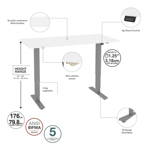 Bureau assis-debout électrique 60L x 30P