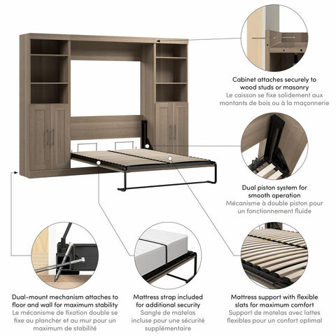 Full Murphy Bed with Closet Storage Organizers (109W)