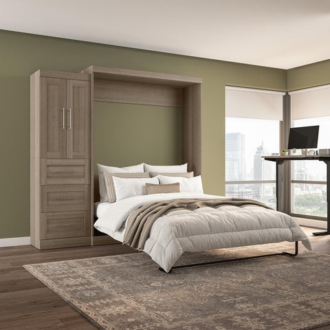 Queen Murphy Bed with Closet Storage Cabinet (89W)