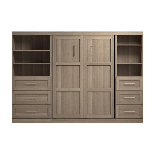 Full Murphy Bed and 2 Shelving Units with Drawers (120W)