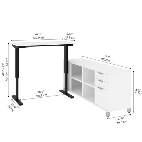 72W L-Shaped Standing Desk