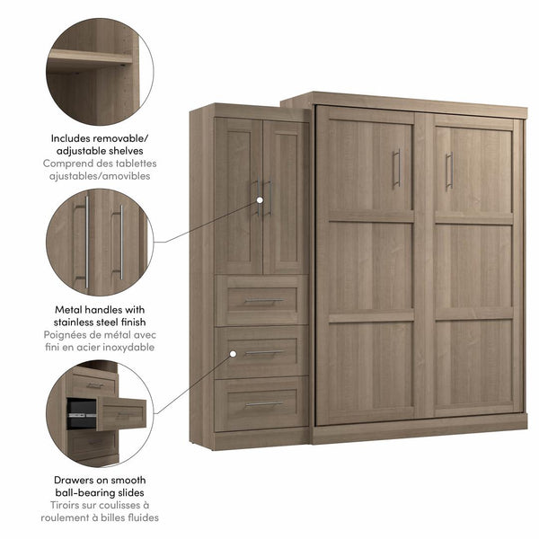 Queen Murphy Bed with Closet Storage Cabinet (89W)