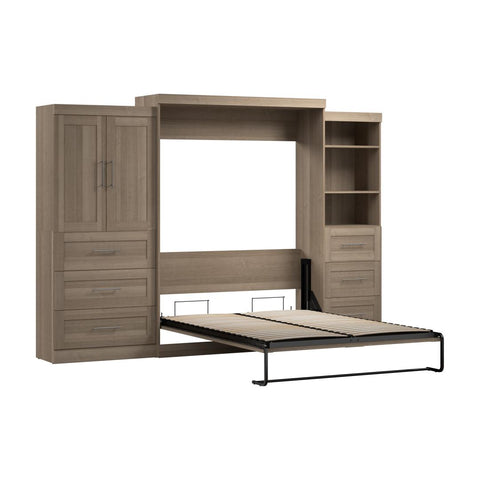 Queen Murphy Bed with Open and Concealed Storage (126W)