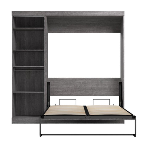 Lit escamotable double avec organisateur de garde-robe (84L)