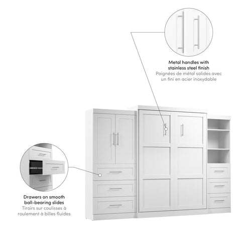 Queen Murphy Bed with Open and Concealed Storage (126W)
