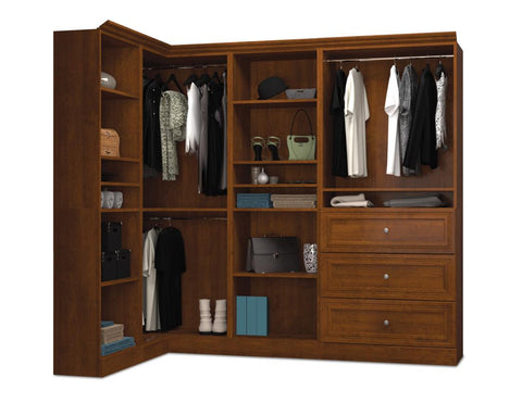 Traditional Closet System with Shelves, Drawers, Clothing Rods & Cubbies, 97W x 36D