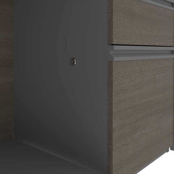 Bureau en L 72L avec caisson et huche