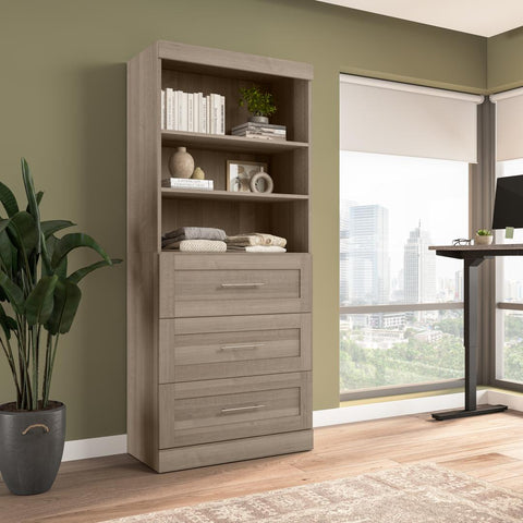 Contemporary Closet System with Drawers, 36W x 19D