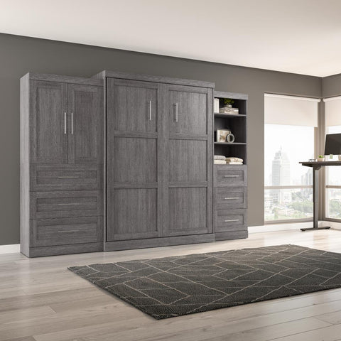 Queen Murphy Bed with Open and Concealed Storage (126W)