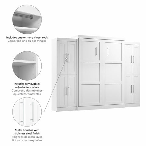 Grand lit escamotable avec armoires (115L)