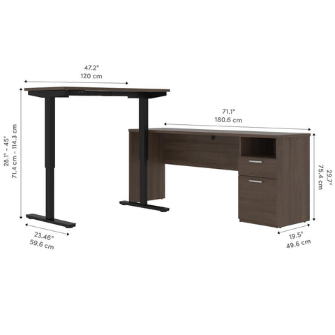 72W L-Shaped Electric Standing Desk
