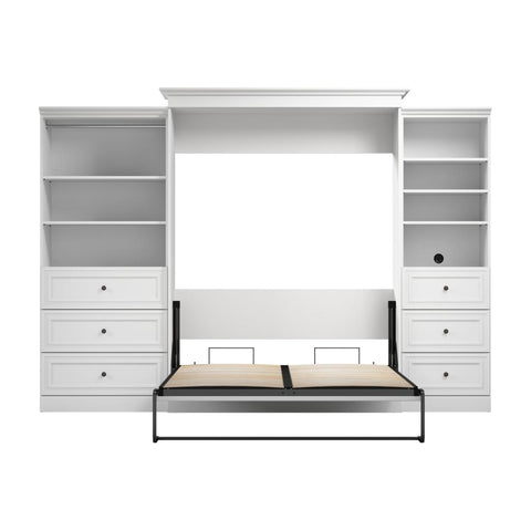 Queen Murphy Bed and Closet Organizers with Drawers (126W)