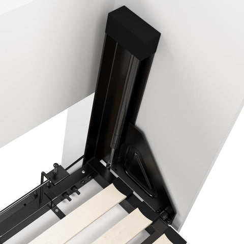 Lit escamotable double et étagère avec tiroirs (84L)